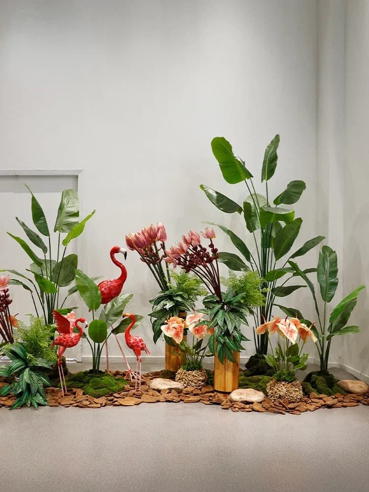 Set Decorativo di Piante Artificiali Grandi, Foglie di Banano Giapponese, Piante Bioniche per Paesaggistica Verde