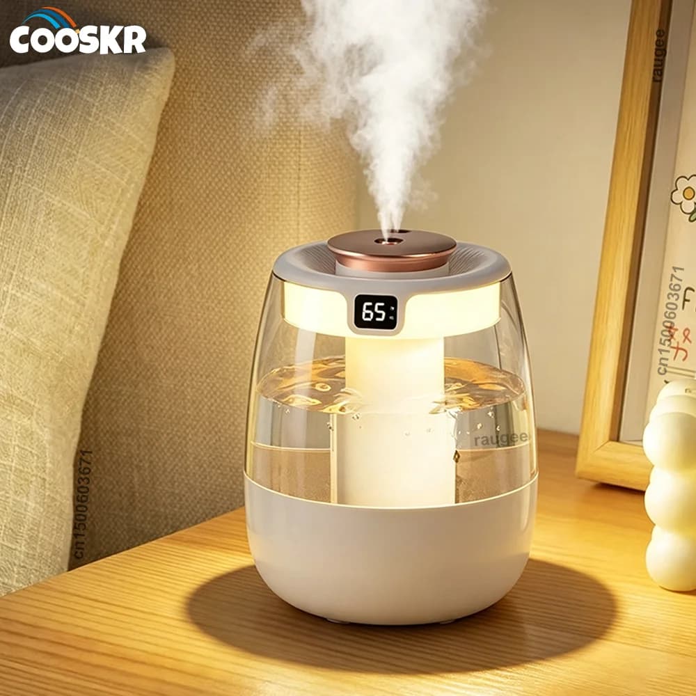 Air Humidifier Large Capacity Humidifier for Home Bedroom Office Double Nozzle Mist Maker Mute USB Air Humidifier Night Light