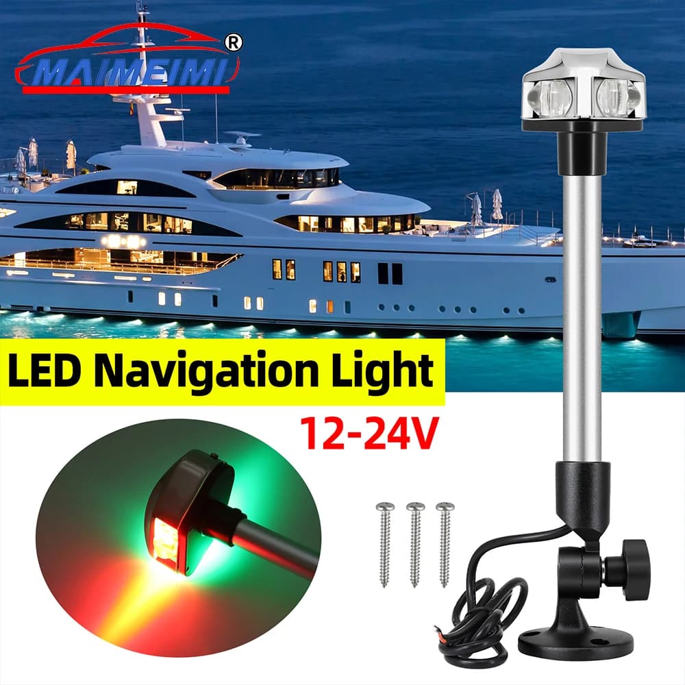 NUOVA luce di navigazione per barche a LED pieghevole da 180 gradi per luce di ancoraggio marina per yacht 12 ~ 24 V luce di segnalazione per vela accessori per barche