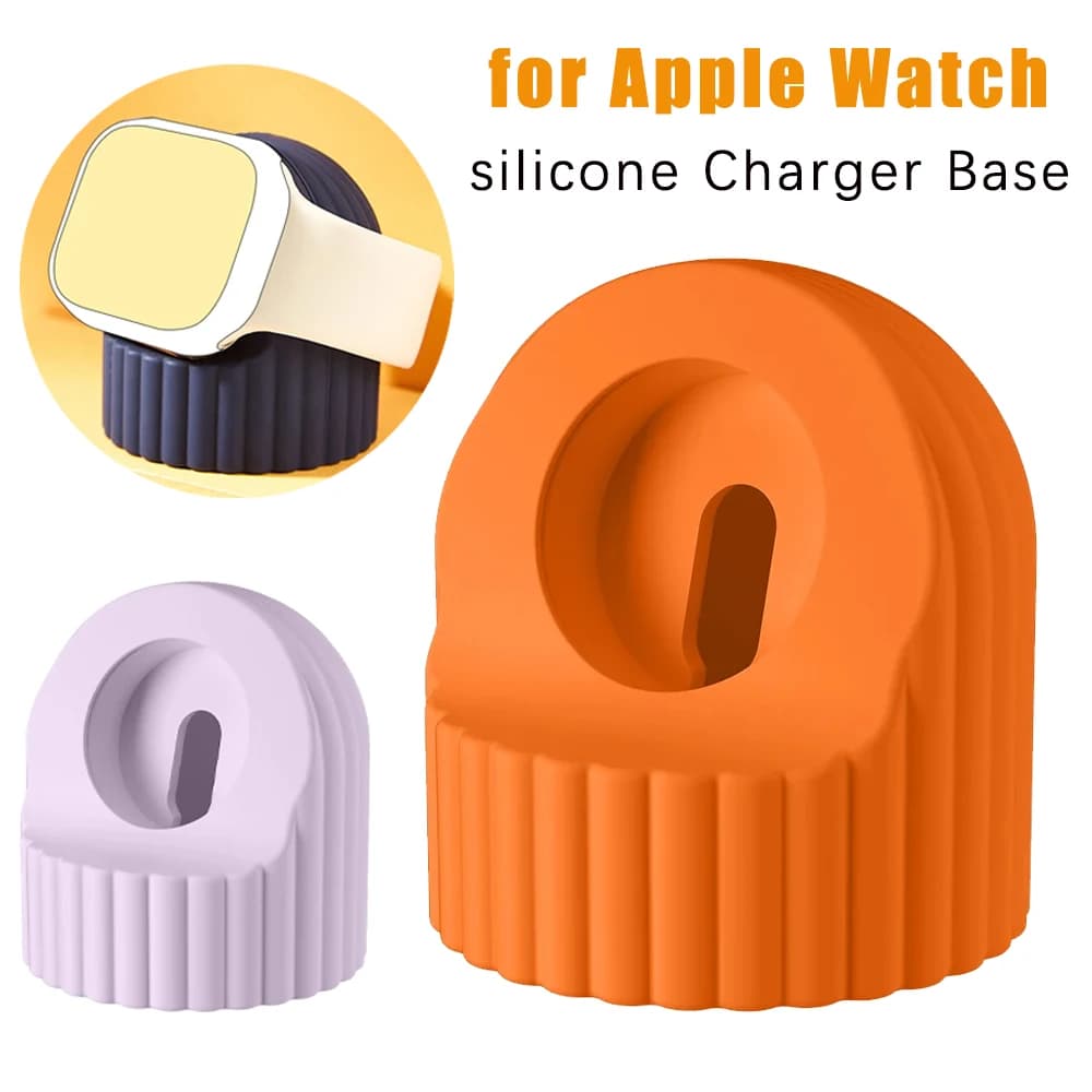 Supporto per caricabatterie in silicone per Apple Watch Serie 11/10/8/7/6/SE/5/4/3/2 49 45 44 42mm 38mm, stazione di ricarica e base di supporto (1-2 pezzi)