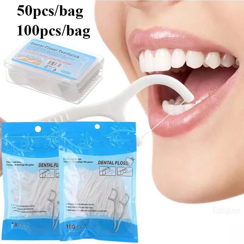 50/100pcs Interdental Wire Flosser Picks Stuzzicadenti Denti Bastone Cleaning Denti Brush Interdental Wire Pick Hygiene Oral Care