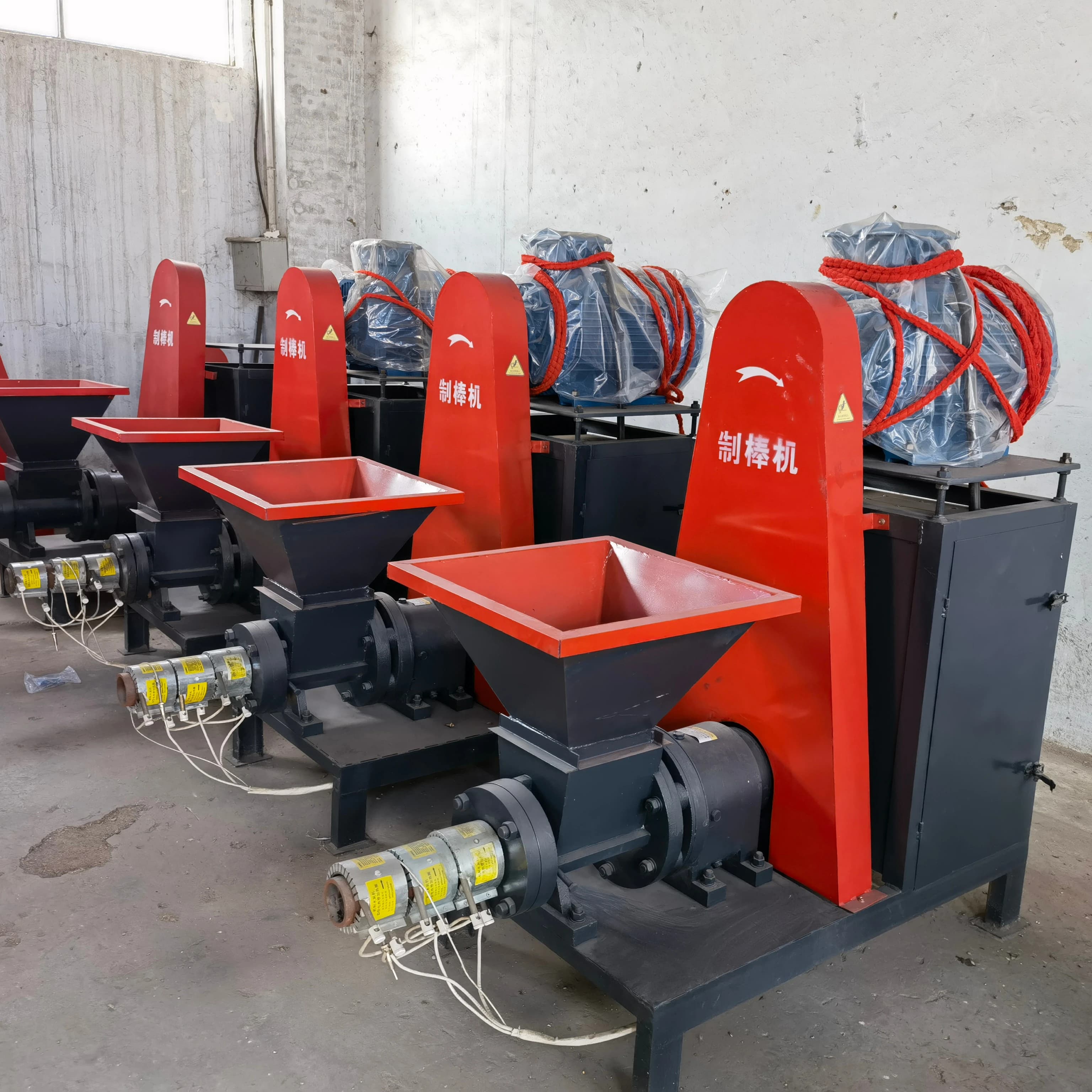 Biomass Wood Sawdust Charcoal Making Machine Engine Husk Branches Stalk Straw Briquette Extruder Rod Stick Briquette Charcoal