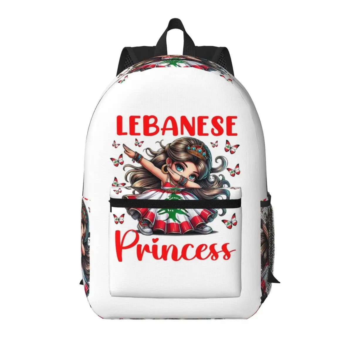 Zaino da scuola per studenti Lebanese Princess Dabbing, borsa da viaggio per escursioni, zaino da giorno per ragazzi e ragazze, borsa a tracolla