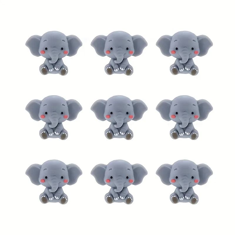 20 pezzi perline in silicone focale di elefante forma di animali 3D per la creazione di gioielli accessori portachiavi penna fai da te perline in silicone per bambini