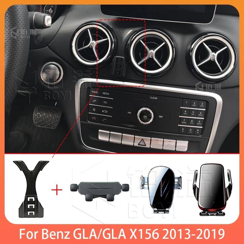 Supporto per telefono per auto per Benz GLA X156 2013-2019 Supporto mobile Speciale staffa fissa Base Supporto di ricarica wireless Accessori