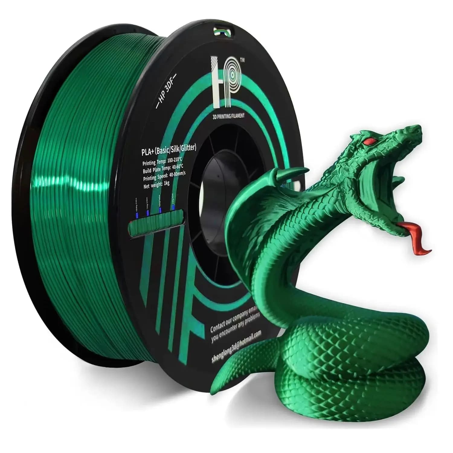 SILK 3D Printer Filament, PLA filament, dimensional accuracy 1.75 mm +/- 0.02 mm, 1 kg coil (2.2 pounds), suitable for most FDM printers (HP3DF)