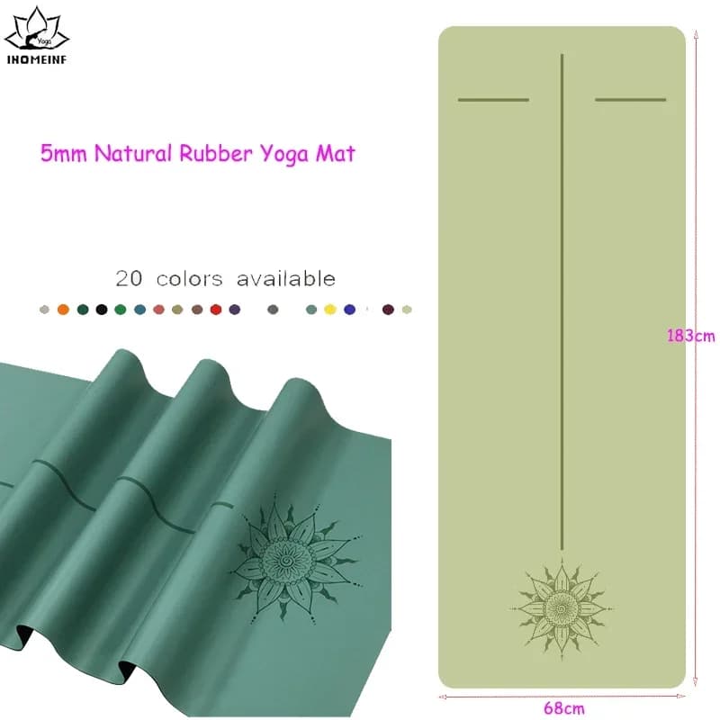 Tappetino per Pilates in gomma naturale da 5mm con spalline, tappetino per Yoga Fitness professionale antiscivolo e assorbente del sudore