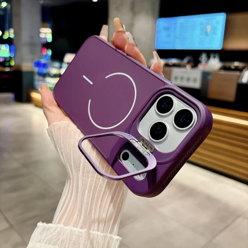 Custodia in silicone con supporto per obiettivo per iPhone 17 Pro Max 17 Air, compatibile con ricarica wireless magnetica MagSafe, protezione fotocamera, antiurto
