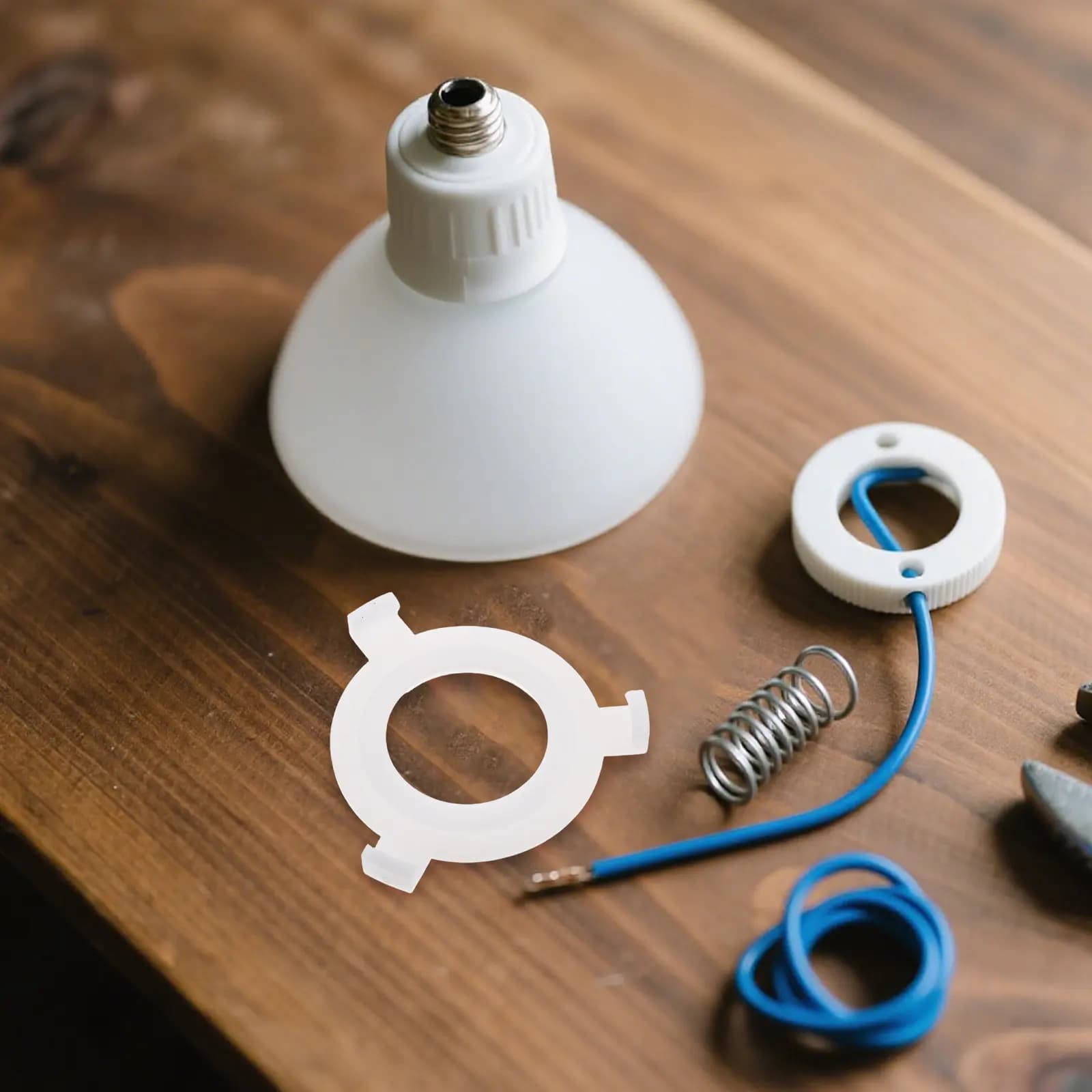 50 Pezzi Anello Adattatore per Paralume da E27 a E14, Convertitore a Clip in Plastica Bianca, Riduttore per Lampade da Tavolo, Soffitto e Sospensione