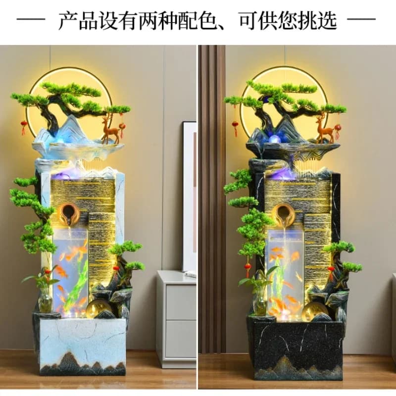 Acqua che scorre ornamento fontana acquario paesaggio interno fortunato soggiorno umidificatore decorazione del pavimento dell'ufficio