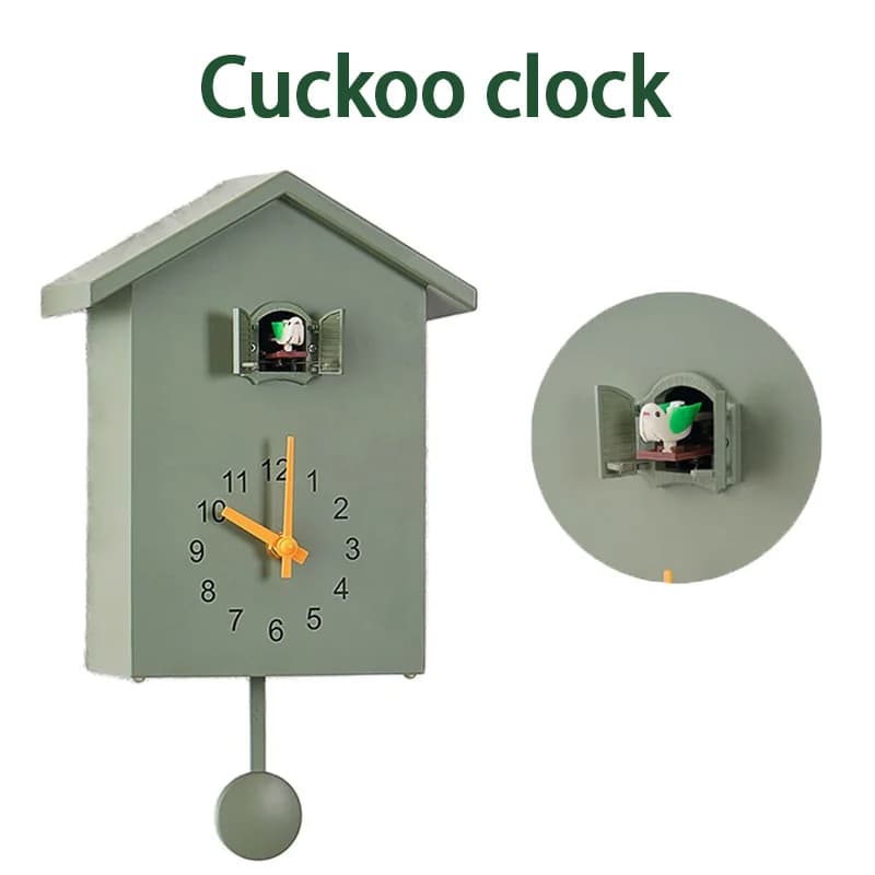 Orologio da Parete al Quarzo Cuckoo 20x25cm, Moderno Orologio con Uccello per Soggiorno, Ufficio, Decorazione Casa, Regalo