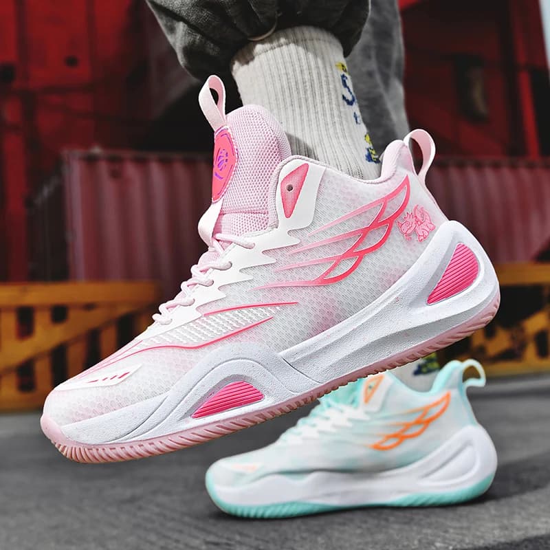 Scarpe da basket alte da uomo nuove giovani scarpe da ginnastica da combattimento professionali ammortizzanti per studenti scarpe sportive antiscivolo
