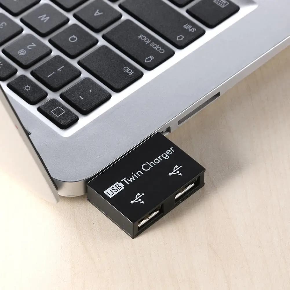Adattatore USB 2.0 Maschio a Doppia Porta USB, Hub Splitter Caricatore a 2 Porte