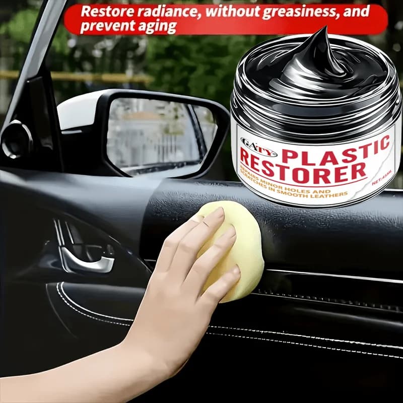 Car Interior Tire Leather Polish Paste, Multi‑Purpose Gloss Restorer for Rubber & Vinyl, Anti‑Aging Refurbishment Cream