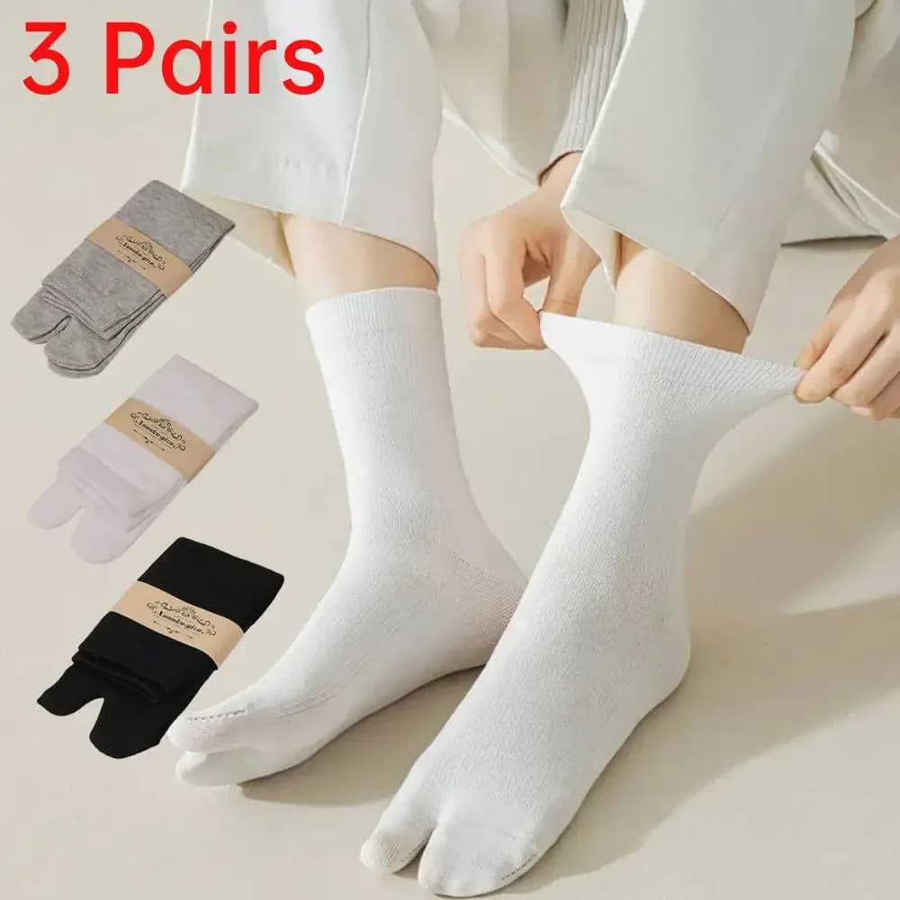 1-3 pairs of fashionable socks in japanese style for men women's summer socks in two fingers kimono flip flop sandal sock with split tip
