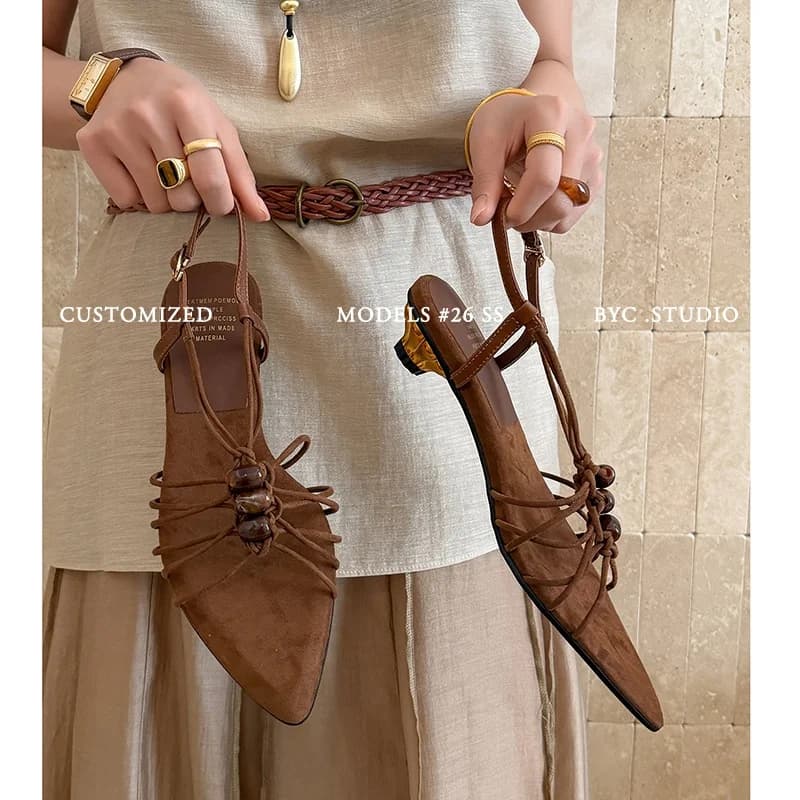 2026 new summer women sandals natural leather 22-25.5cm cowhide+microfiber+sheepskin cross-strap back-buckle women shoes fashion