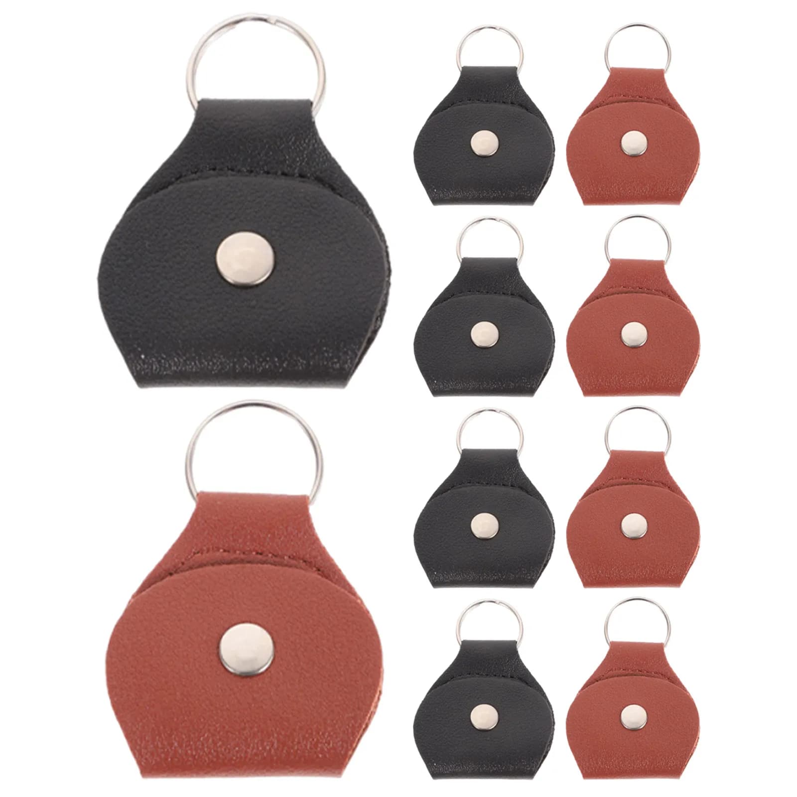 10 Pcs Guitar Pick Keychain Bag Holders with Keyring Plectrum Fob Cases Plectrums Picks Storage Bass Portable