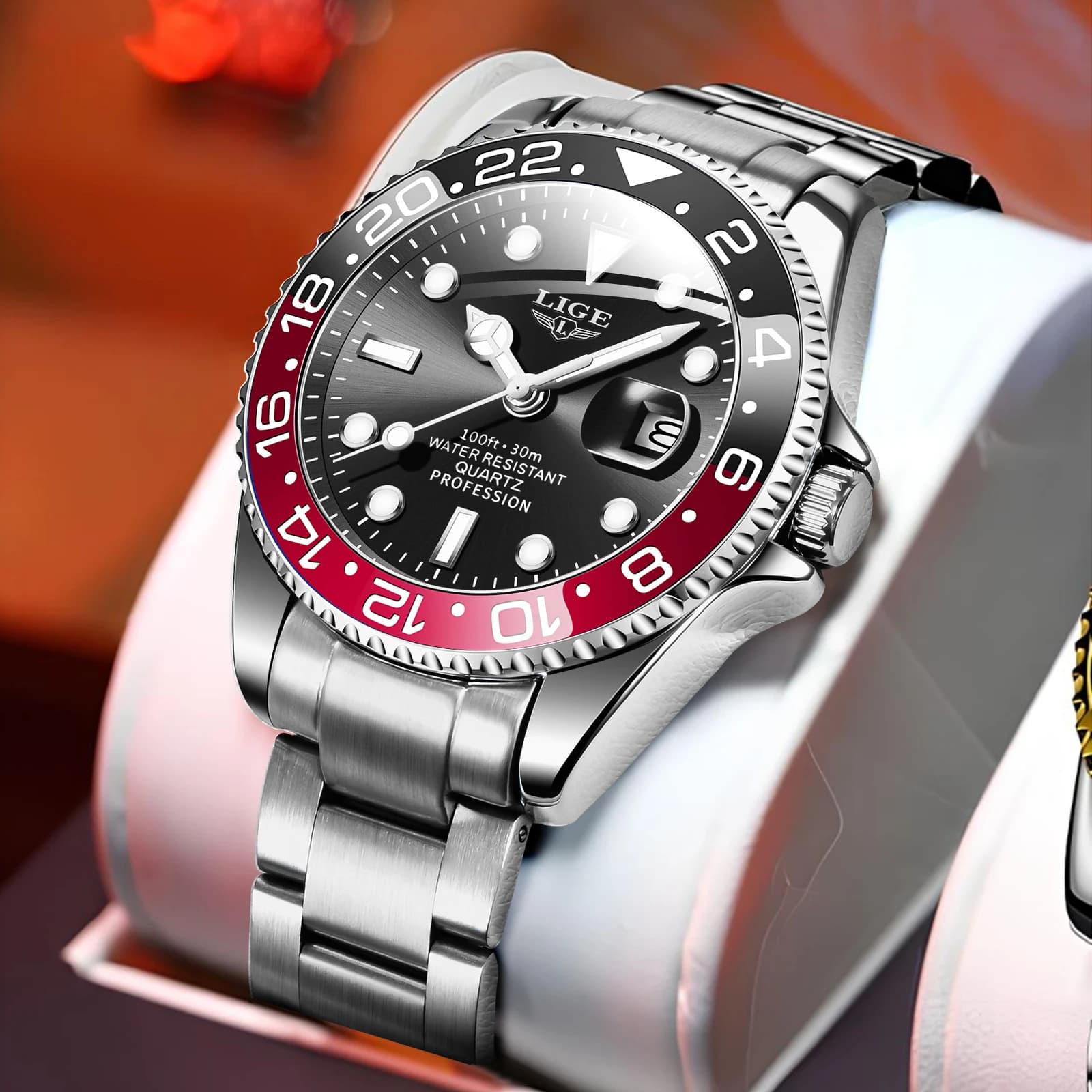 2026 New LIGE Brand men's watch luminous stainless steel business quartz luxury clock waterproof watches for men reloj hommes