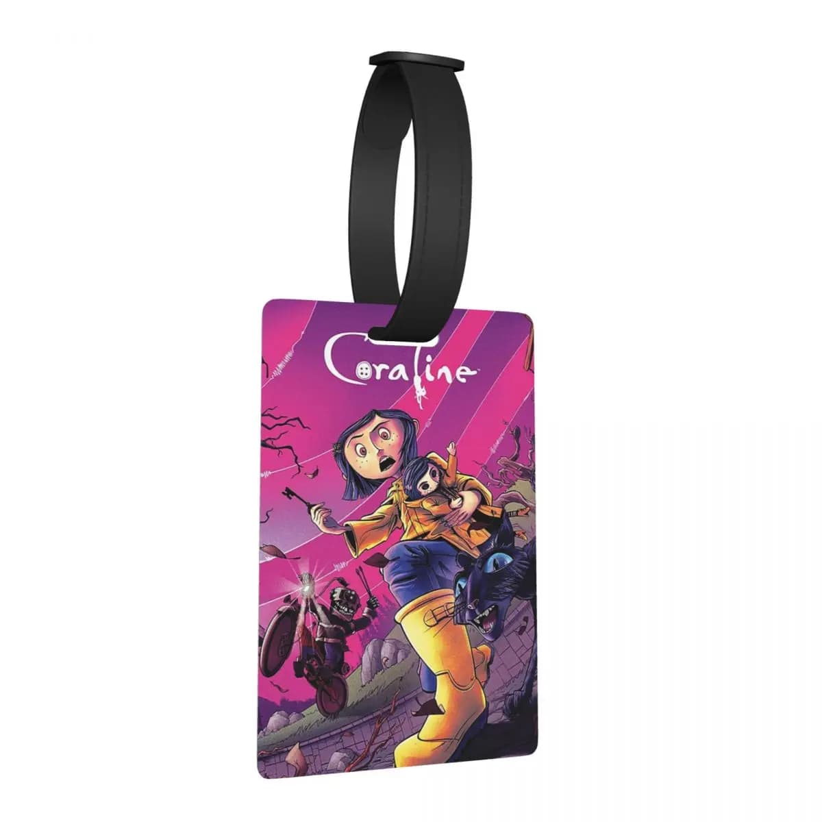 Etichette per Bagagli con Animazione di Coraline Incantata, Accessori per Valigie, Targhette per Bagagli da Viaggio, Porta Etichette con Nome e Indirizzo