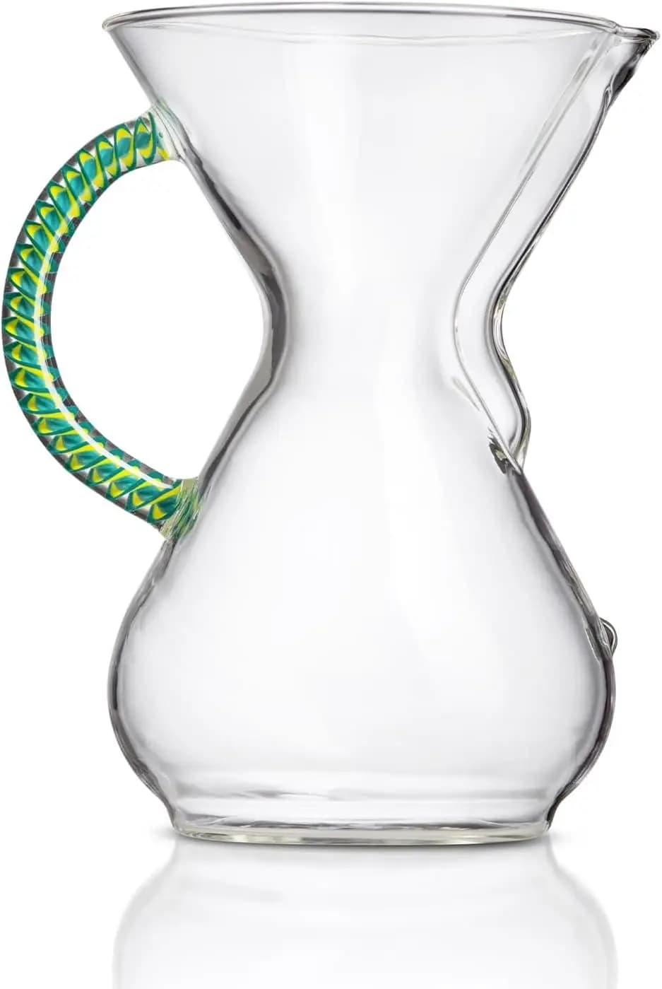 Pour-Over glass coffee maker - Series with woven glass handle - 6 cup tropical - Exclusive packaging