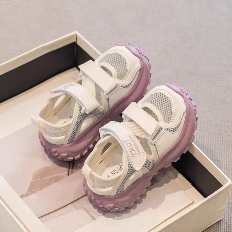 Sandali Sportivi per Bambini dai 3 ai 18 Anni, Scarpe da Spiaggia Viola per Ragazzi e Ragazze, Sandali Leggeri Antiscivolo Neri per Bambini e Neonati