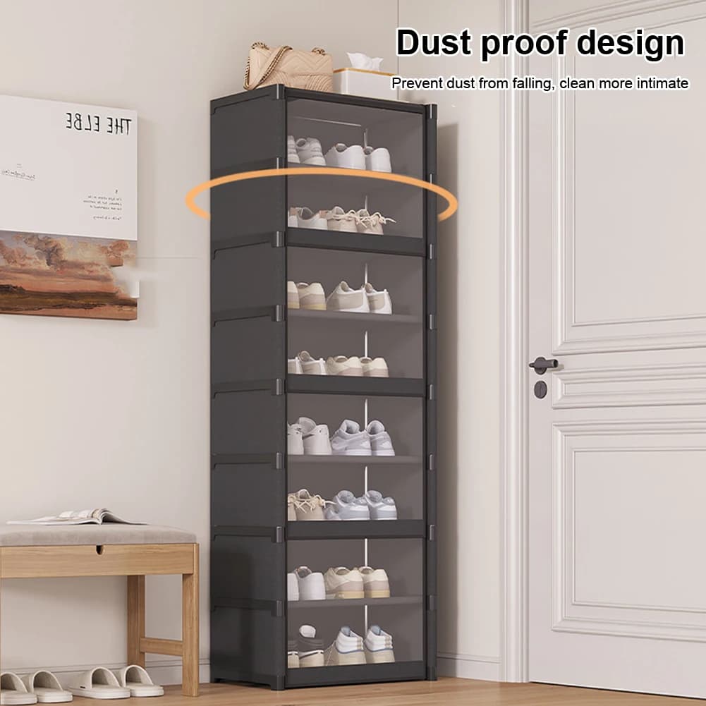 Scarpiera a 9 livelli, organizer per sneaker, scaffale stretto per 18 paia di scarpe, mobiletto porta scarpe per armadio e ingresso