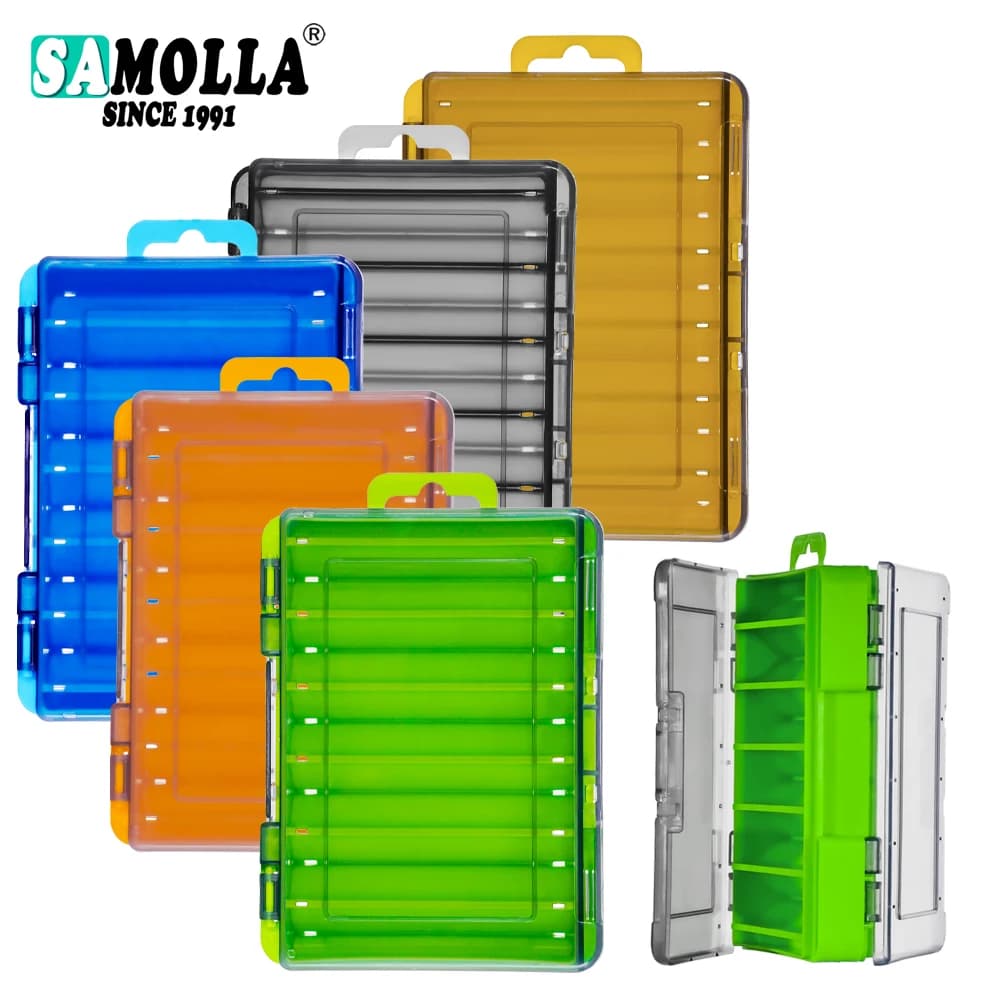 1 piece double face fishing gear box with hooks, baits and baits - Portable fishing accessories organizer