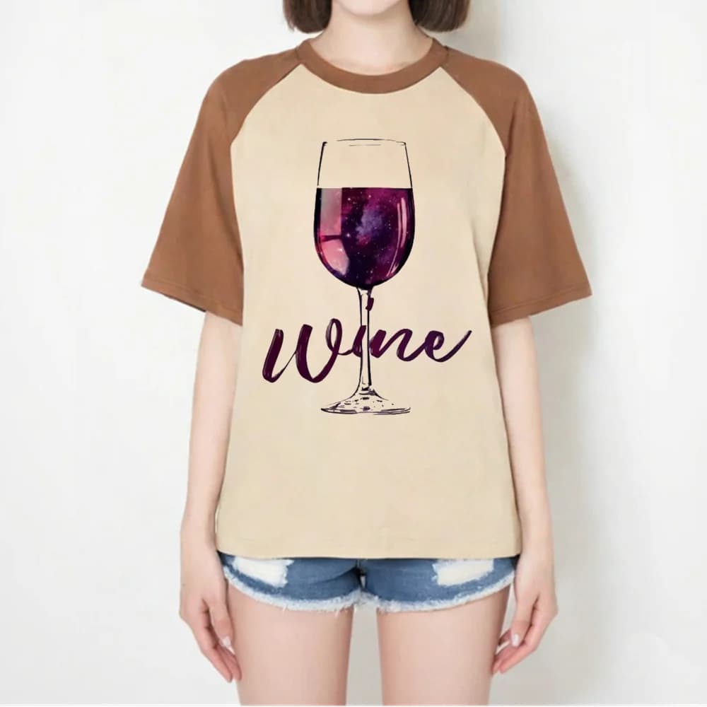 New Rose Gold Wine Glasses tshirt girl University Digital Pastel aesthetic Trendy Y2k shirt anime Pop Culture Digital 2000s Punk