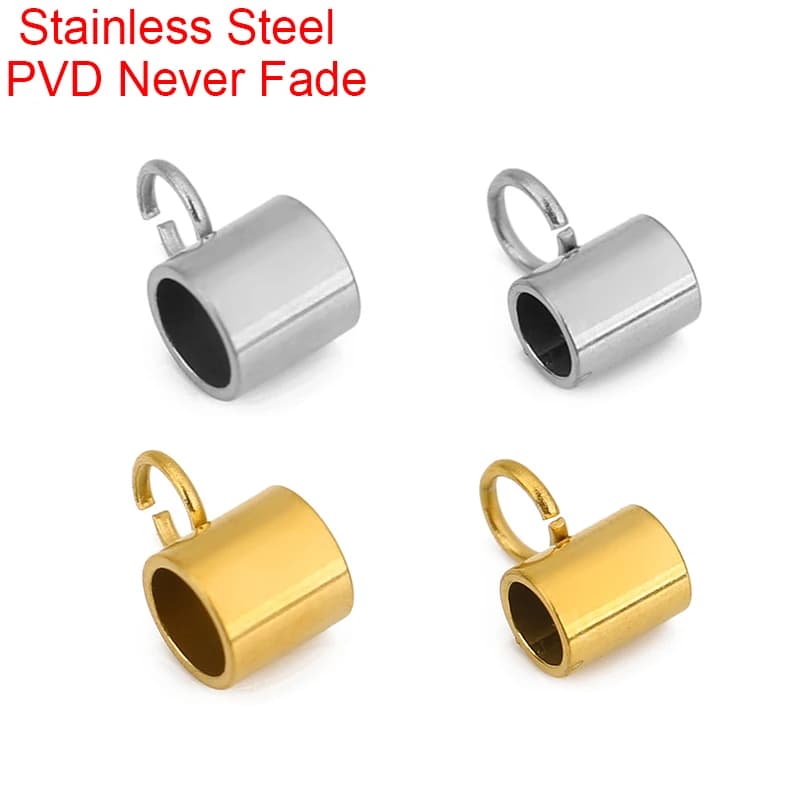 20 pcs PVD Never Fades Stainless Steel Pendants Pizzic Connectors Bail Charm Clip Beads For Tearing Bracelet Jewelry Creation