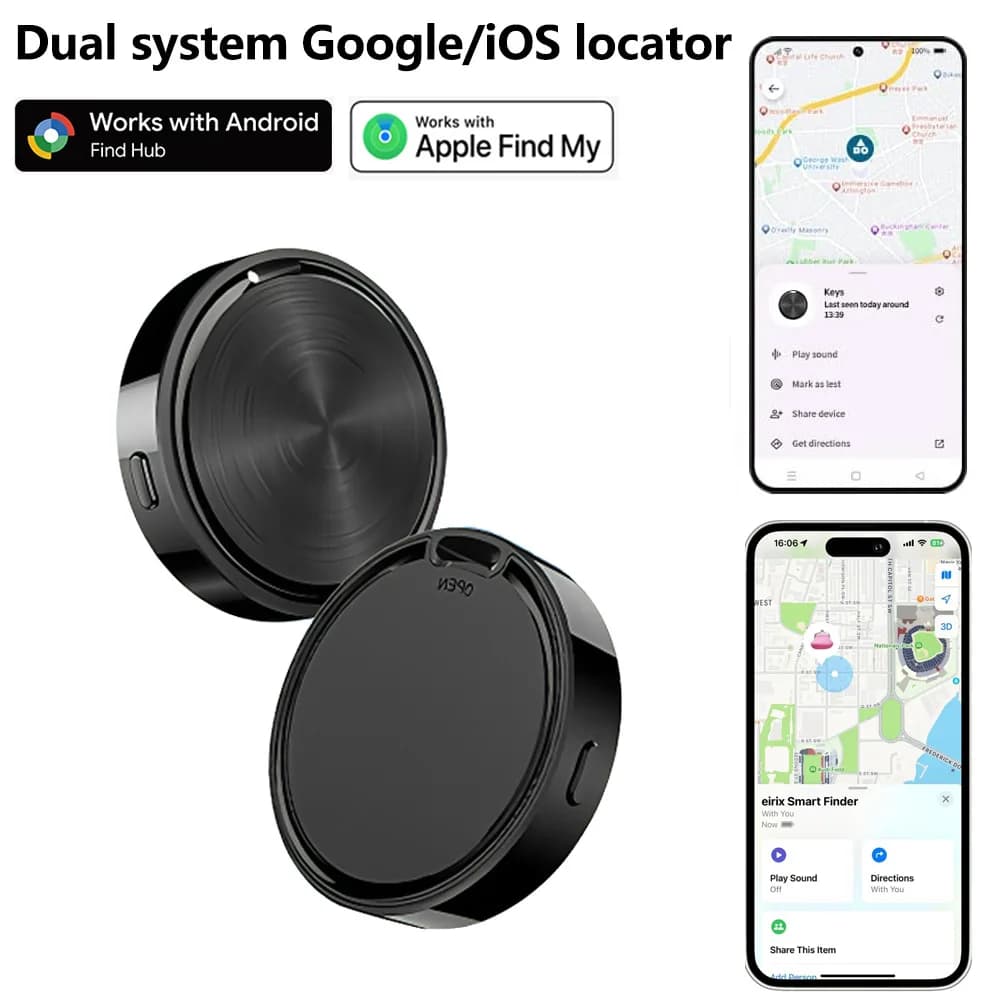 Mini Global Gps Tracker--Real-Time Location Tracking Device, Supports Dual Operating Systems (Ios and Android), Designed for Bicycles, Elderly People, Bags, Wallets, Keys, Pets, and Cars, with Anti-Theft Features Replaceable Battery