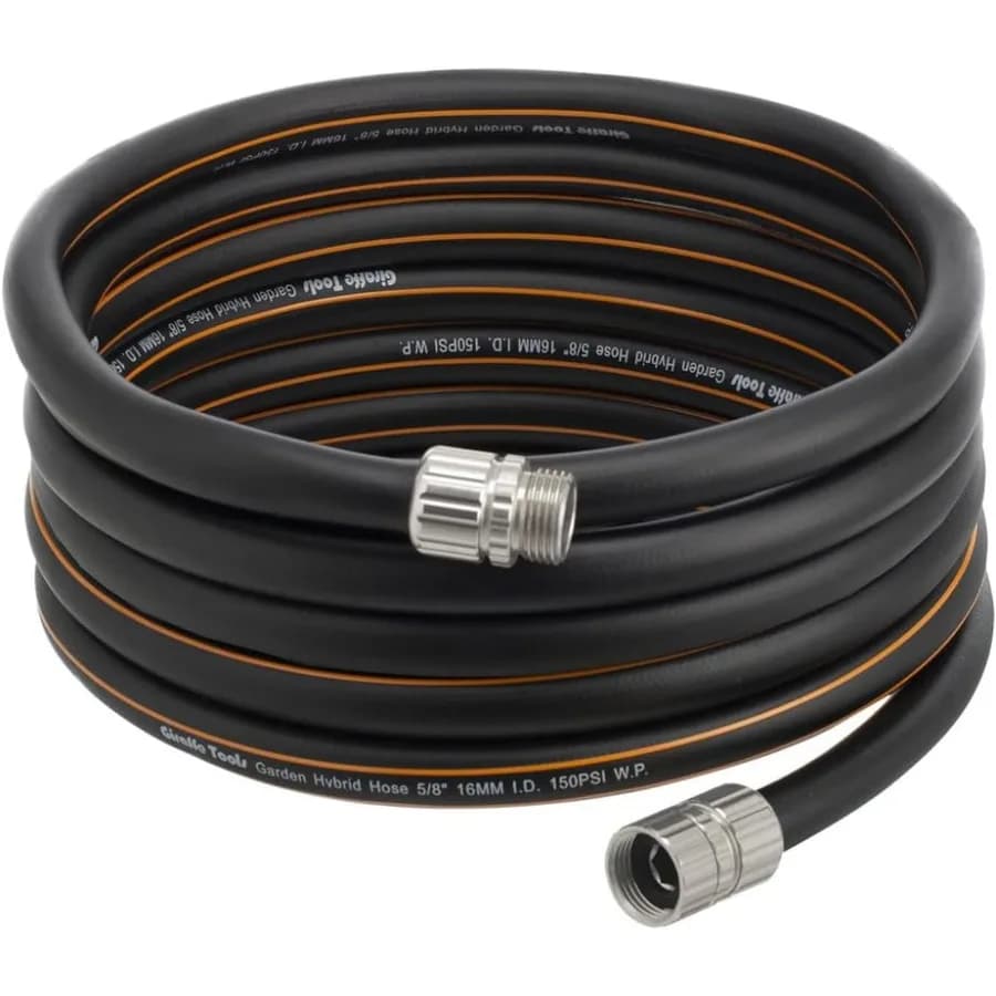 Tubo da Giardino 5/8 Pollici Lunghezza Personalizzabile, Tubo Flessibile in Gomma Anti-Attorcigliamento Resistente, Tubo Acqua Anti-Perdita 600 PSI, 30 Piedi, da Maschio a