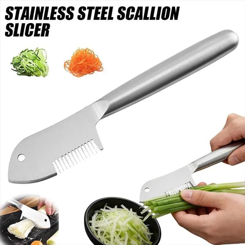 【M】Stainless Steel Green Onion Cutter Shredder Multi-functional Kitchen Gadget Scallion Chopper Slicer Knife for Easy Cooking