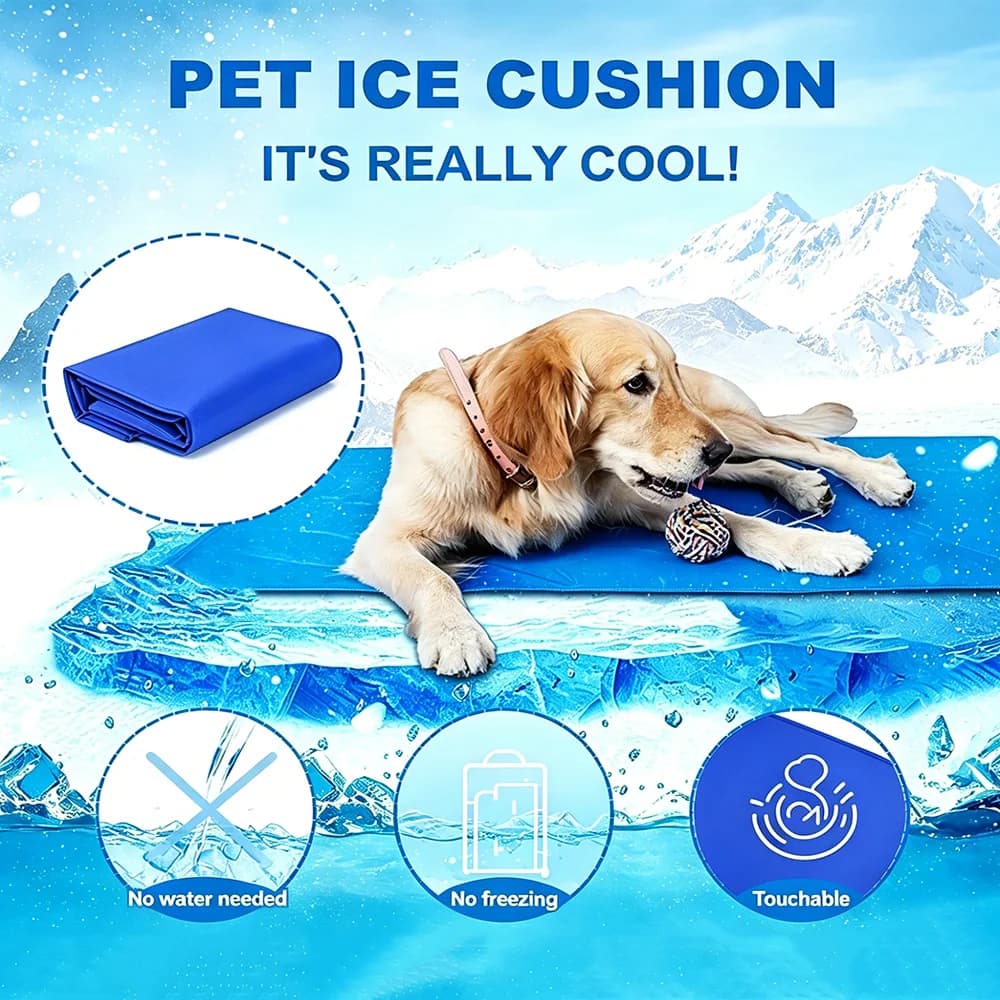 Tappetino Refrigerante Estivo in Gel per Animali Domestici, Resistente all'Usura, Cuscino Rinfrescante in Spugna Traspirante per Cani e Gatti di Piccola e Media Taglia