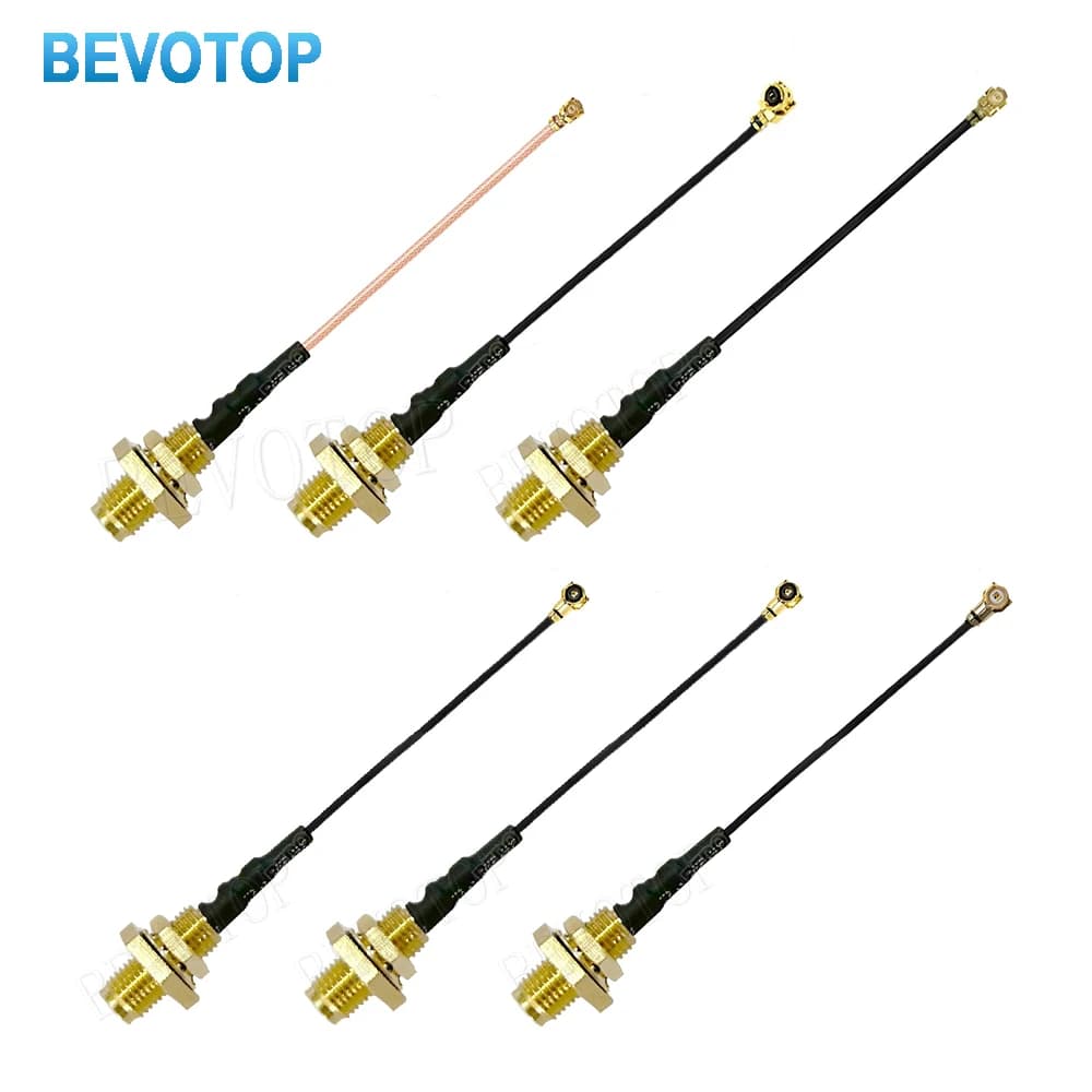 10PCS Rear Screw O-Ring Bulkhead SMA Female to u.FL-1/MHF-4 Female Connector RF1.13 Cable Extension Pigtail Jumper Wifi Antenna