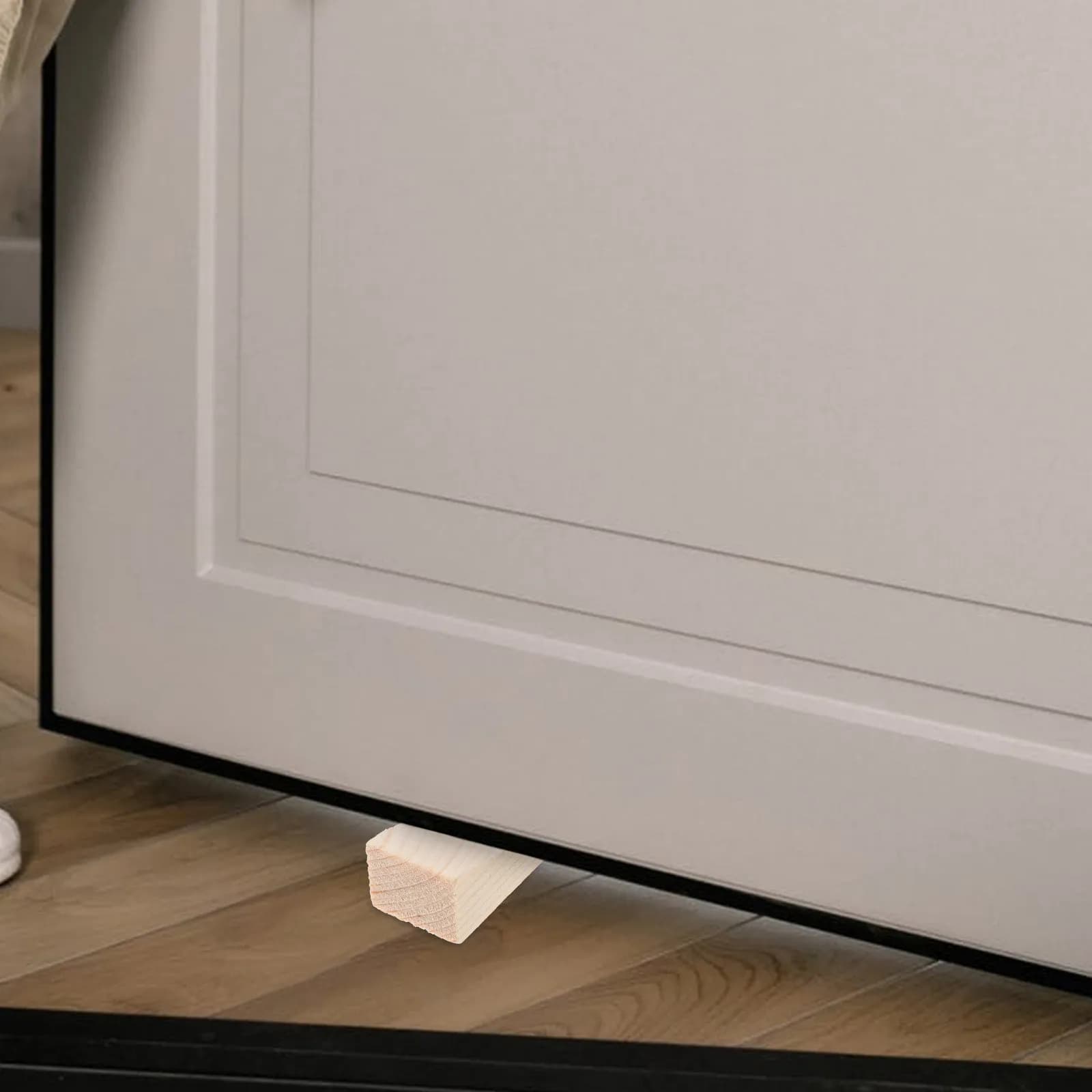5Pcs Natural Wood Door Stopper Wedge Anti-Slam Triangular Door Holder Heavy Duty for Home Office Carpet Wood Tile Floors