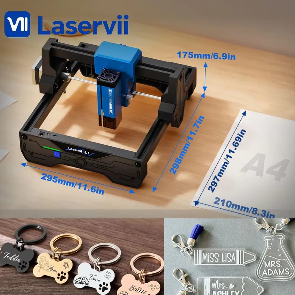 Laser Engraver L1 Mini 3W 150x150mm Area 0.05mm Ultra Fine Spot 12000mm/min High Speed Engraver for Wood Leather Acrylic Metal