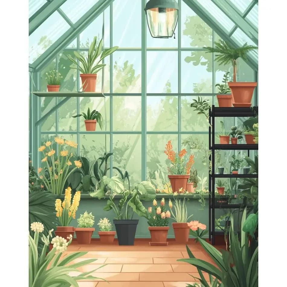 RUOPOTY Green Potted Plant Diamond Painting Kit Arts And Crafts Adult Diamond Art Landscape Full Round Paint By Diamonds Home