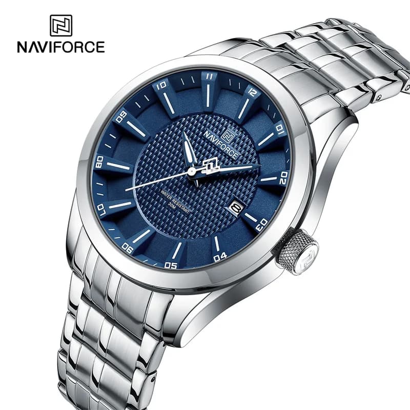 NAVIFORCE Luxury Men's Fashion Quartz Watch Waterproof Stainless Steel Strap Wrist Watch Casual for Men Relogio Masculine