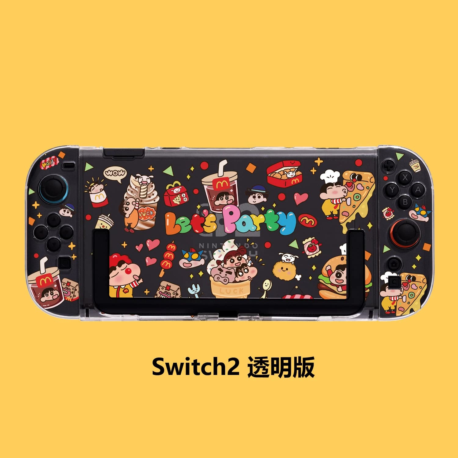 Transparent Cartoon Split Case for Nintendo Switch 2/OLED/NS Consoles Dockable Non-Slip Joy-Con Controller Covers Gift for Girls
