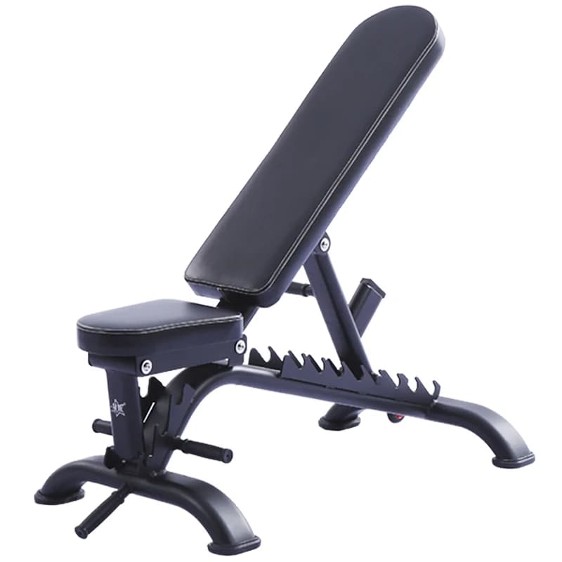 Adjustable weight lifting bench for commercial gym bench with tilted handlebars and dozens