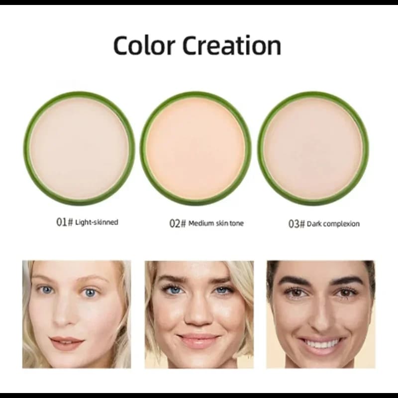 Nuovo fondotinta per trucco Aloe Vera polvere ammorbidente fondotinta correttore idratante impermeabile trucco pennello per cipria contorno viso