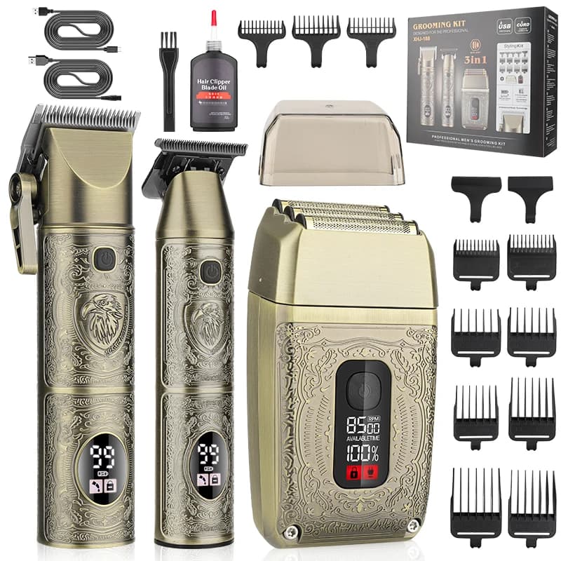 RESUXI XHJ-188 8500 RPM Professional Haircut Electric Shaver Kit Haircuts For Men Haircut Machine Rechargeable