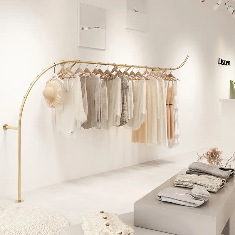 Exhibitor for clothing store, wall coat hangers, wall hanging rod, women's clothing, decoration for influencer shop