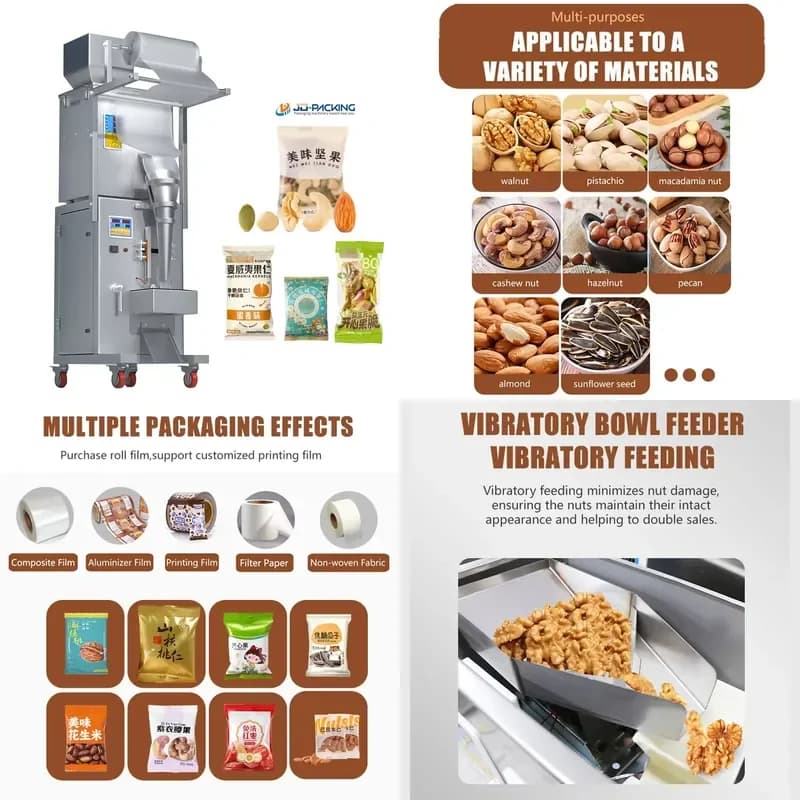 2026 Automatic Nut Sachet Weighing Packing Machine for Dehydrated Vegetables Coffee Bean Dried Fruit Multi-Function Packaging