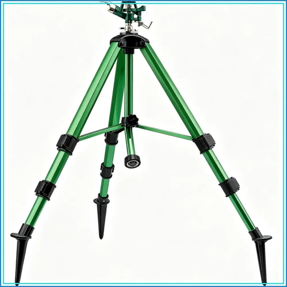 2026 Heavy-Duty Lawn Sprinkler Impact Sprinkler on Spike Tripod Base with 360° Large Area Irrigation and Adjustable Height