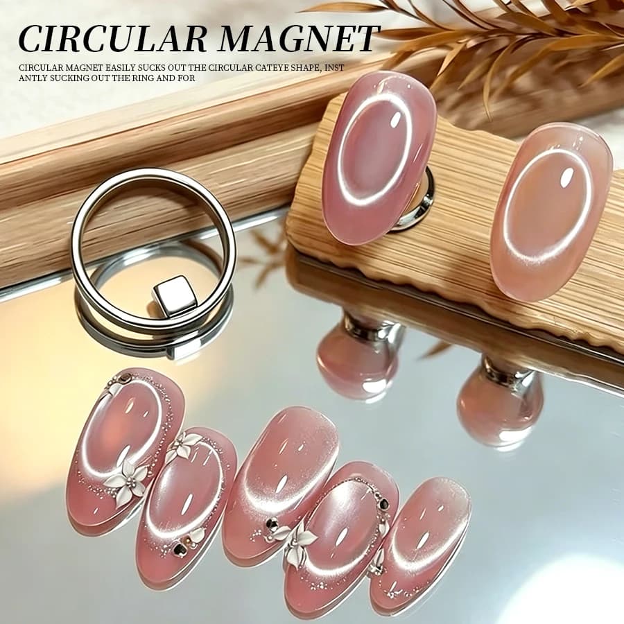 RSNAIL Anello Magnetico Occhio di Gatto, Strumento per Nail Art con Forte Magnete per Effetto Occhio di Gatto Circolare Istantaneo, per Manicure Fai-da-Te a Casa o in Salone