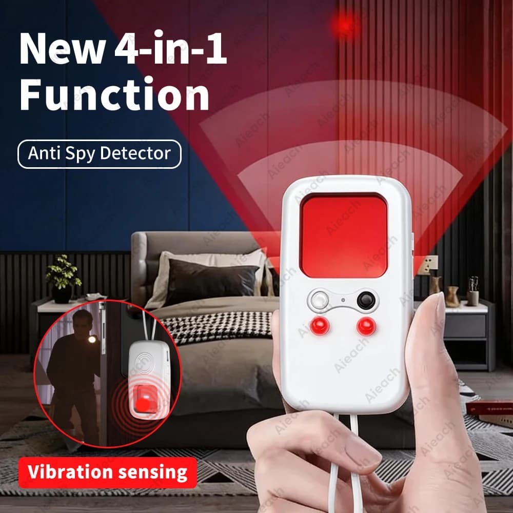 LED Light Device with Infrared Camera Detector, Anti-Slip Lens Detector for Security Protection and Detection of Hidden Cameras