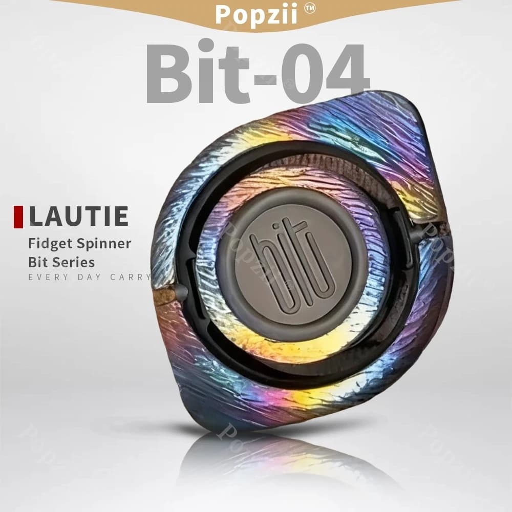 LAUTIE Bit 04 Fidget Spinner Punta delle dita Giroscopio Bit Serie EDC Giocattoli sensoriali per adulti Modello di coltello fatto a mano Intaglio Giocattoli agitati