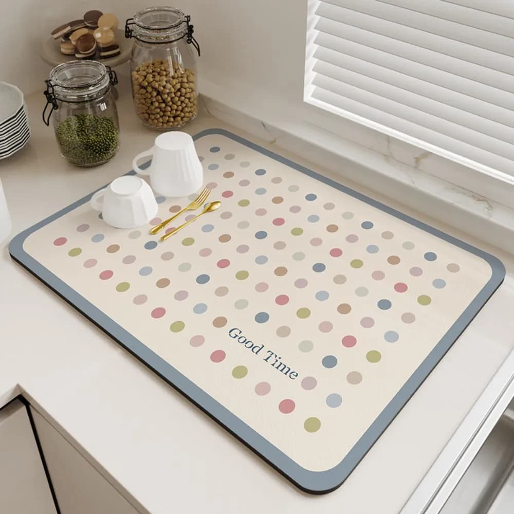 VIKAMA Minimalist Diatomite Kitchen Countertop Mat Absorbent Sink Drain Non-Slip Heat Insulation Placemat