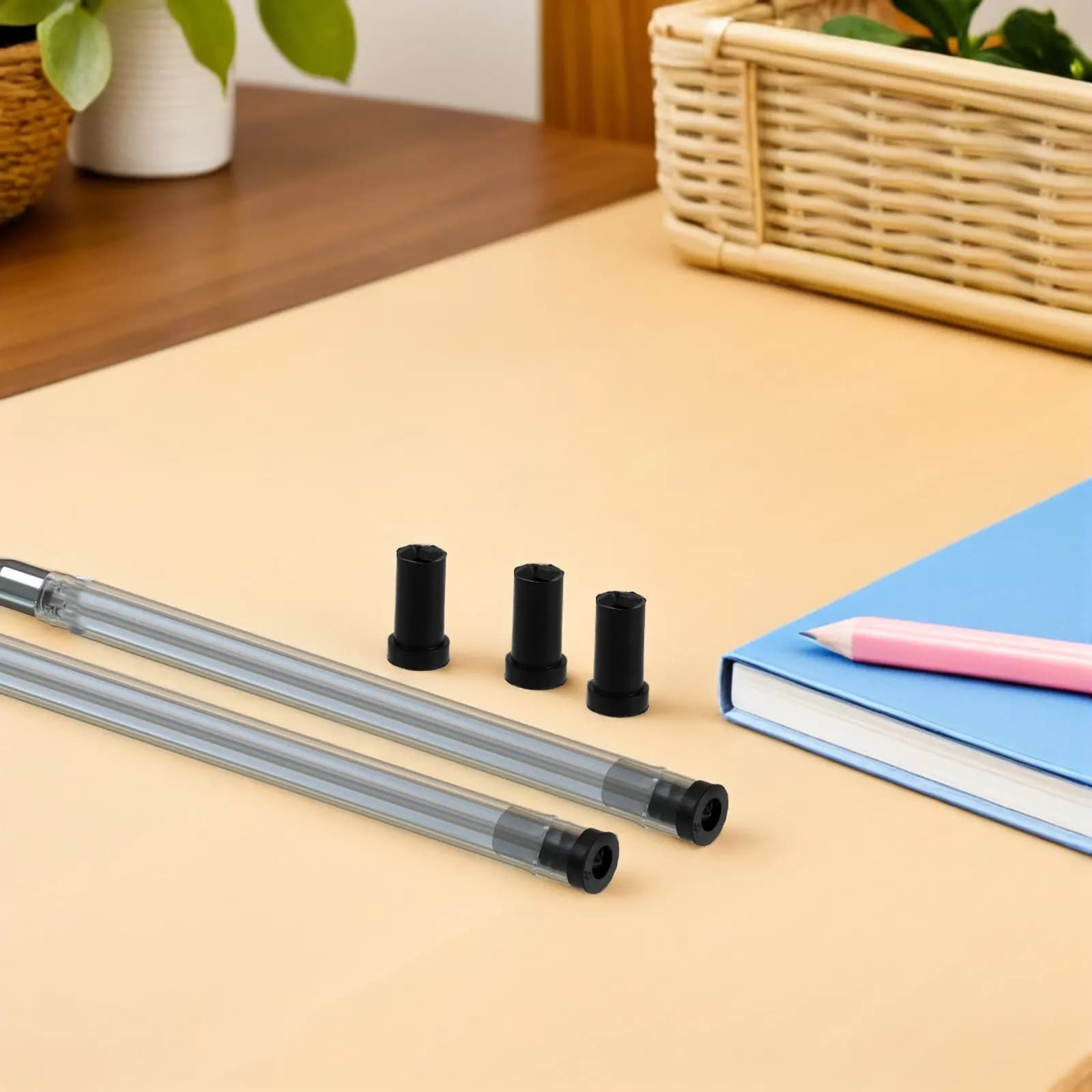 100Pcs Pen Refill Rubber Toppers Universal Gel Ink Ballpoint Pen Caps with Extended End Protectors for Smooth Writing